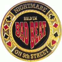 39mm stylish brass coin Poker Card Guards, Bad Beat Card Guard