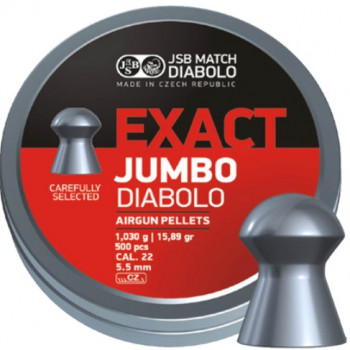 JSB Exact Jumbo Pellets 5.51mm .22 Calibre 15.89 grain Tin of 500