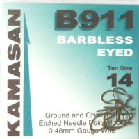KAMASAN B911 BARBLESS EYED HOOKS SIZE 10